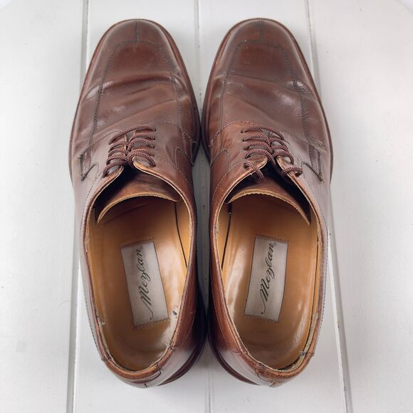 MEZLAN Mens Oxford Brown Leather Split Toe Lace Up Shoes FIORE Size 8.5M - Picture 5 of 7